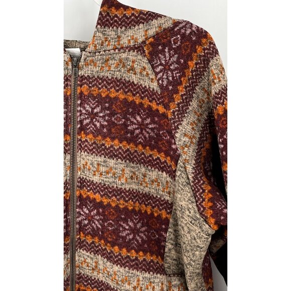 Potpourri Gift Size L Ladies Knit Sweater Hoodie Jacket Snowflake - Picture 7 of 13